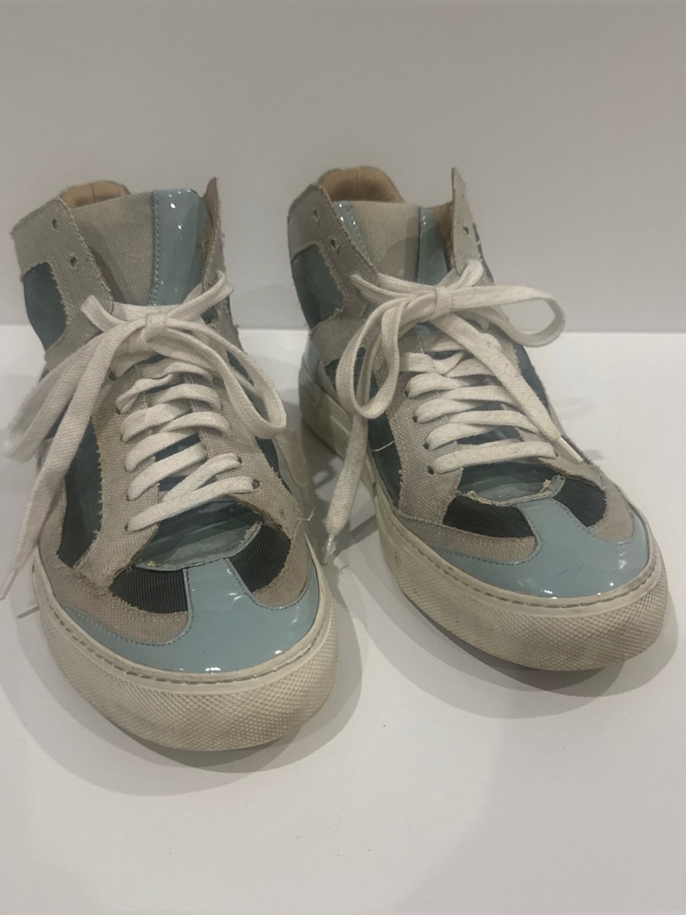 Maison Martin Margiela Line 22 High Top Sneakers EU 40 Blue Gray Made Italy